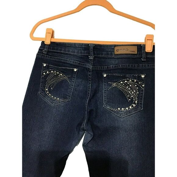Gogo Jr 9 Low Rise Rhinestone Blue Ankle Jeans - Picture 7 of 11